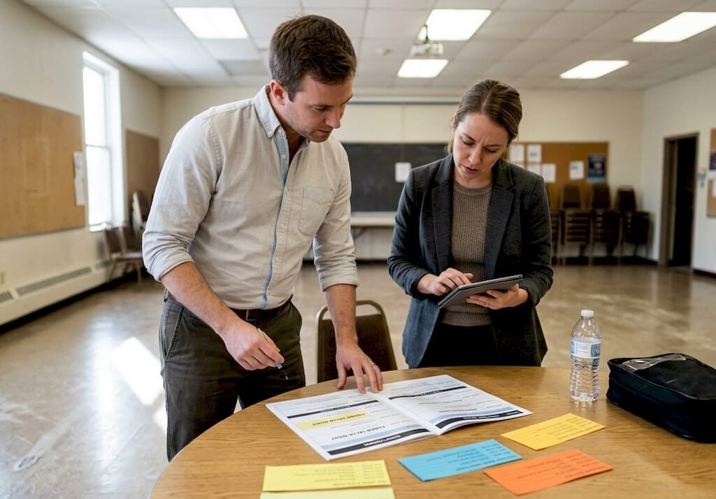 Event planners preparing Cuban salsa dance program