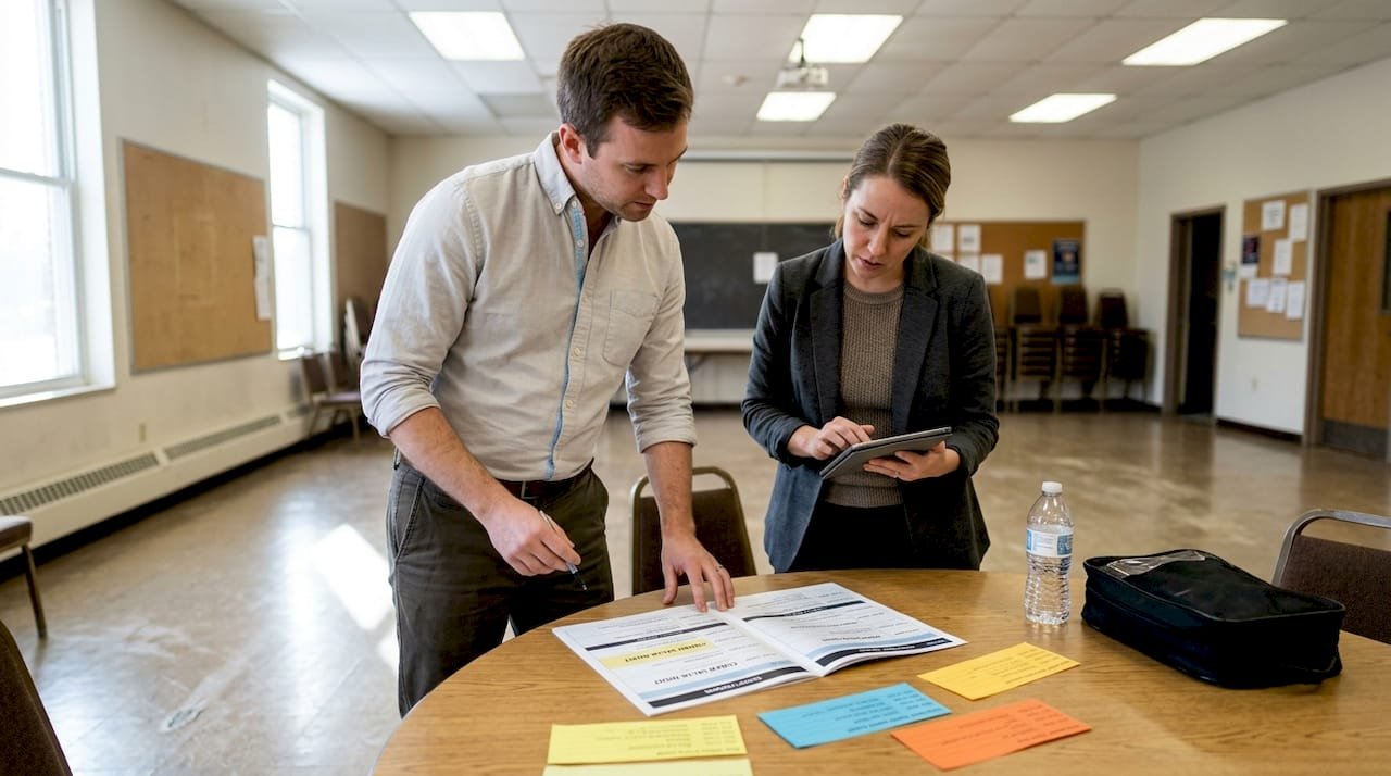 Event planners preparing Cuban salsa dance program